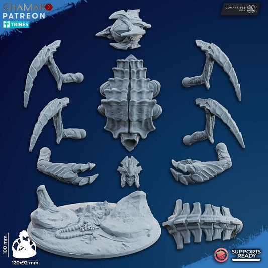 Bio Swarm Plasmatic Scorpid, proxy miniature, monster, 28mm heroic scale unpainted resin, view 2