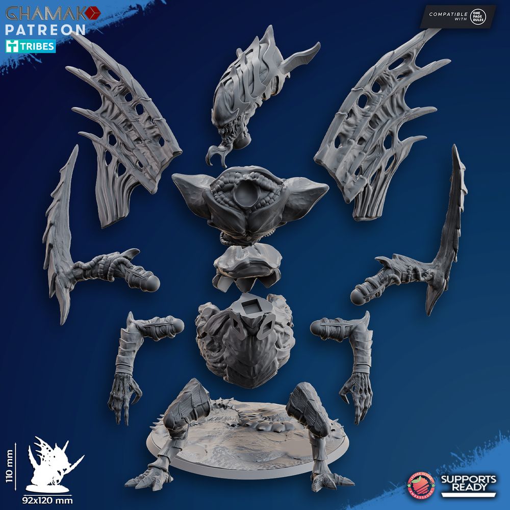 Bio Swarm Breeder Queen, proxy miniature, character, 28mm heroic scale unpainted resin, view 2