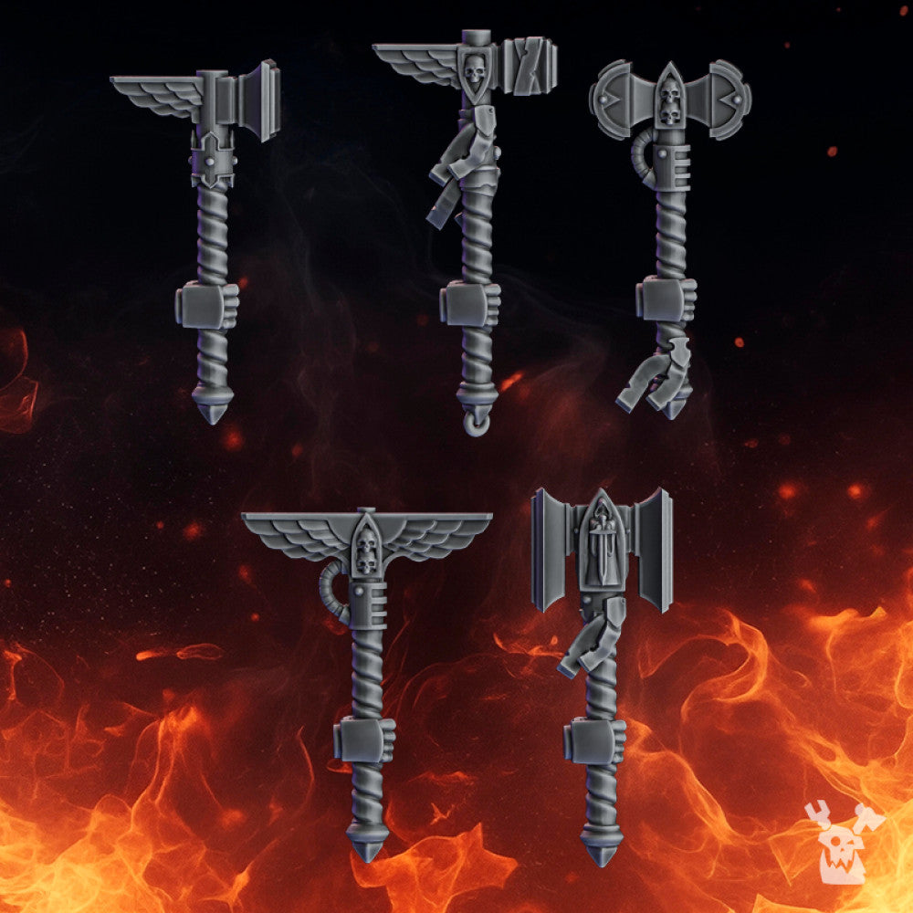 Crusader Knights Knight Hammers (Left), resin conversion bits, weapons, 28mm heroic scale unpainted resin
