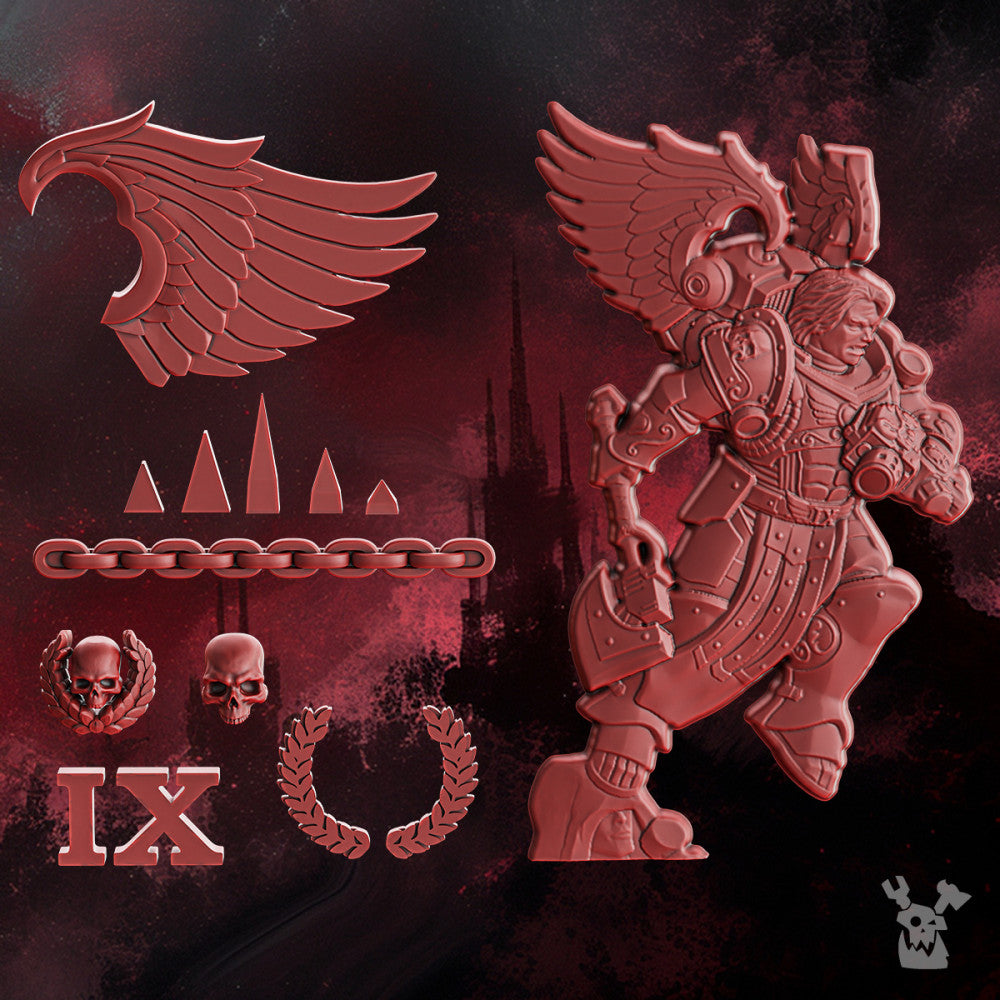 Crimson Knights Vehicle Decorations, proxy miniature, 28mm heroic scale unpainted resin
