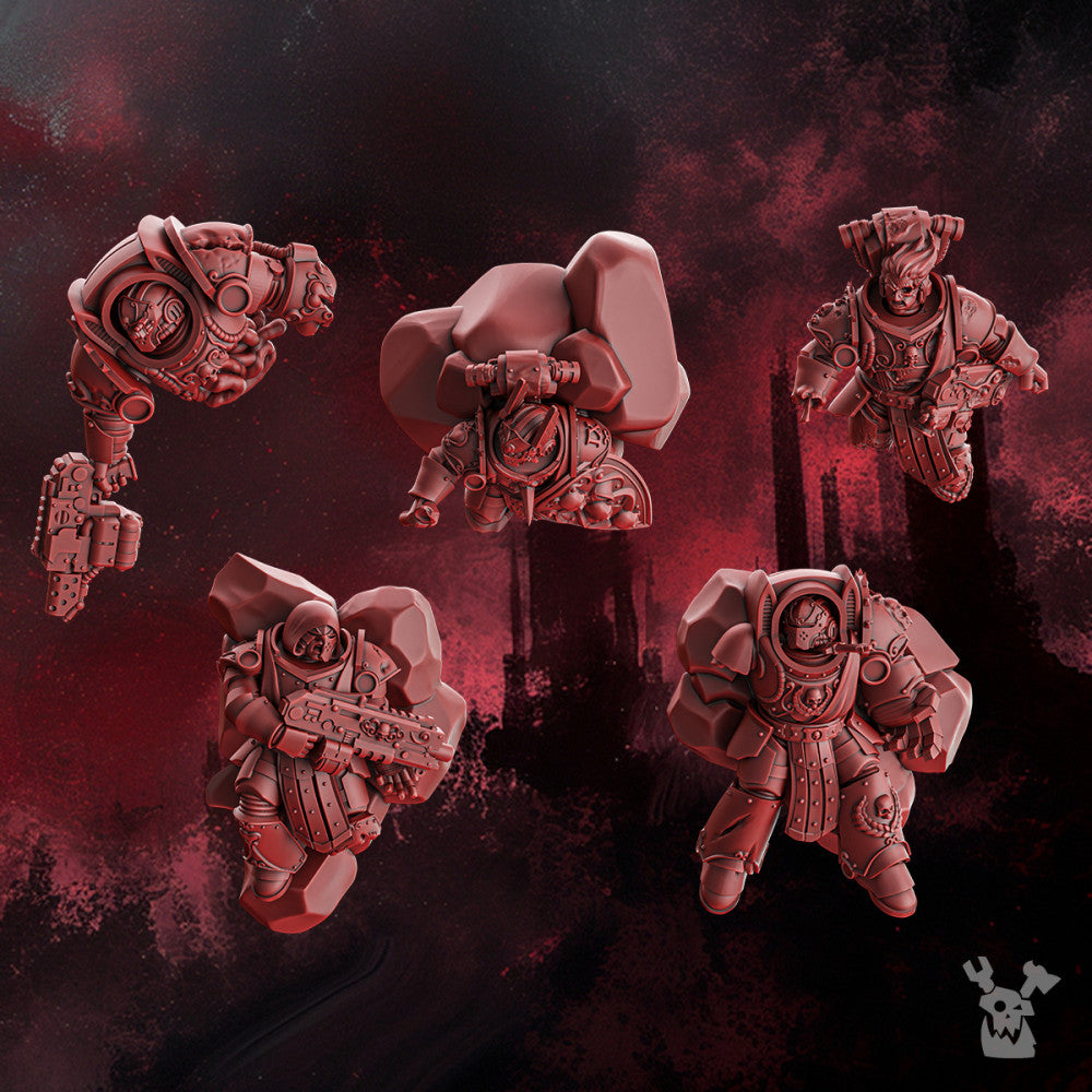 Crimson Knights Broken Wings, resin miniature bases, bases, 28mm heroic scale unpainted resin, view 2