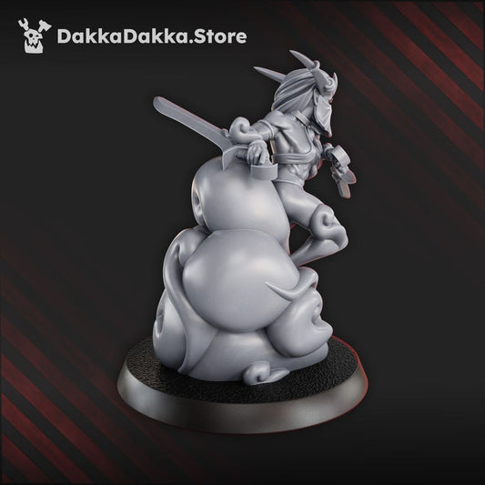 Pleasure Knights Vanguard Sirelith, proxy miniature, scout, 28mm heroic scale unpainted resin, view 2