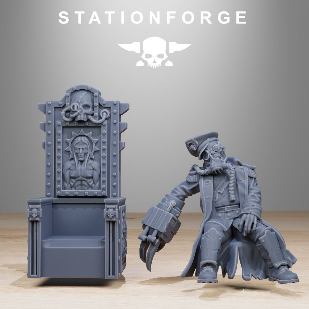 Grim Guard The Fallen Officer, Imperial Army proxy miniature, infantry, 28mm heroic scale unpainted resin, view 4