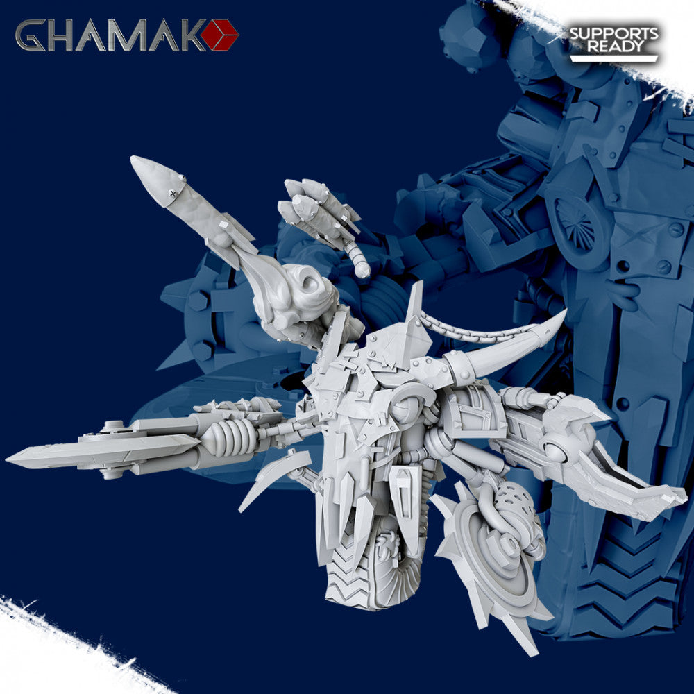 Orks Bigzz Killakhan, proxy miniature, 28mm heroic scale unpainted resin