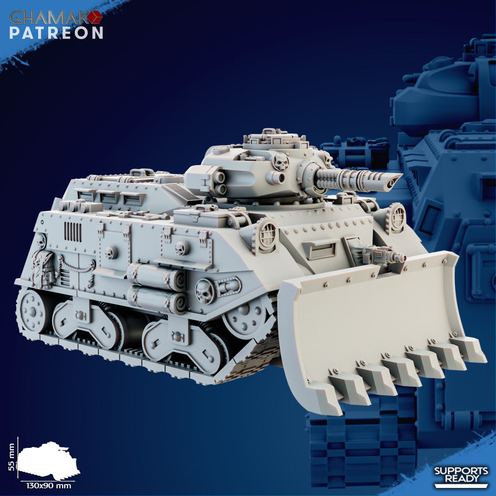 Iron Korps Puma Tank, Imperial Army proxy miniature, 28mm heroic scale unpainted resin, view 2