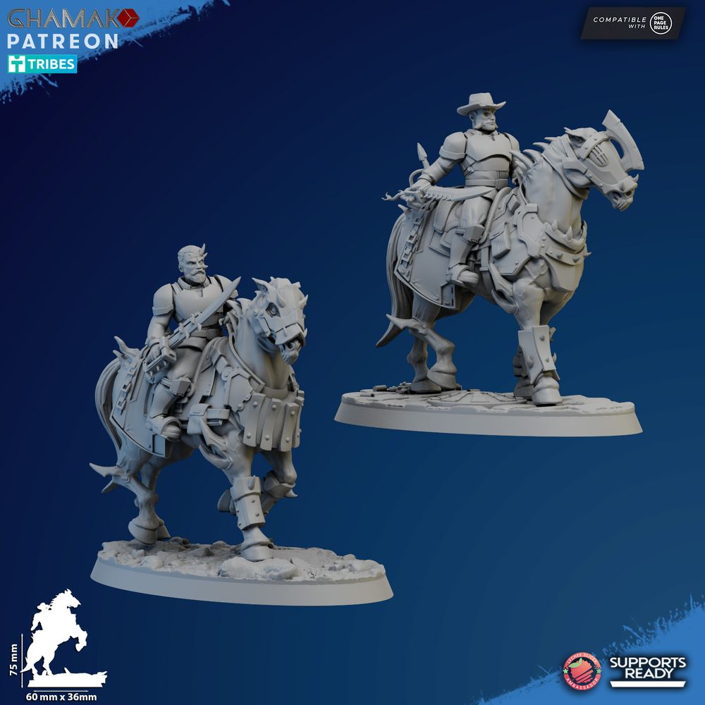 Dark Space Knights Cavalry (5 Units), proxy miniature, squad, 28mm heroic scale unpainted resin, view 6