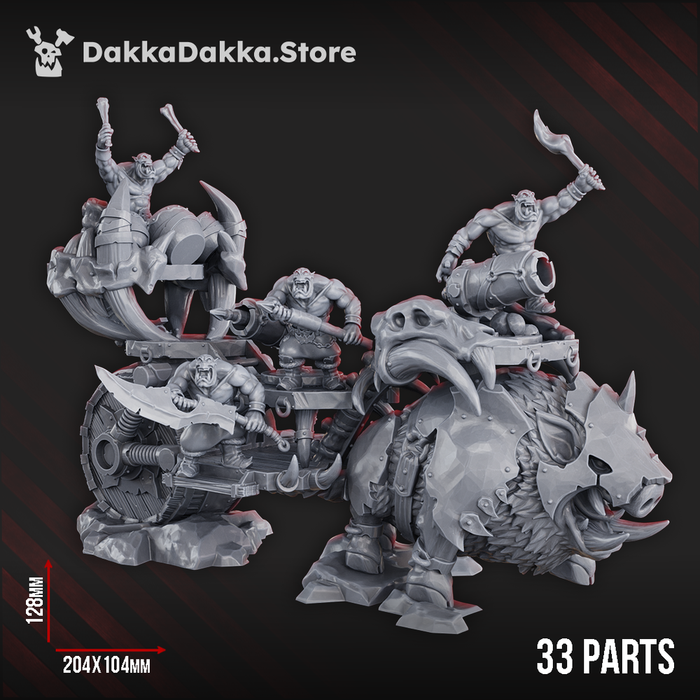 Orks Big Porkaz Carta, proxy miniature, 28mm heroic scale unpainted resin, view 6