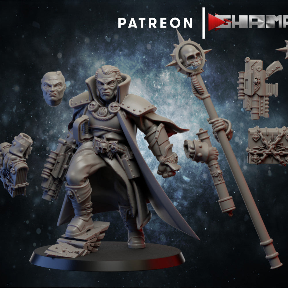 Imperial Inquisitor Carnivus, Inquisition proxy miniature, character, 28mm heroic scale unpainted resin