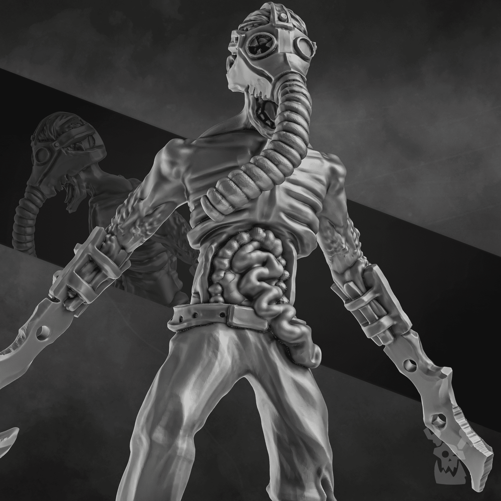 Plague Knights Zombie Slaughterer, proxy miniature, 28mm heroic scale unpainted resin, view 6