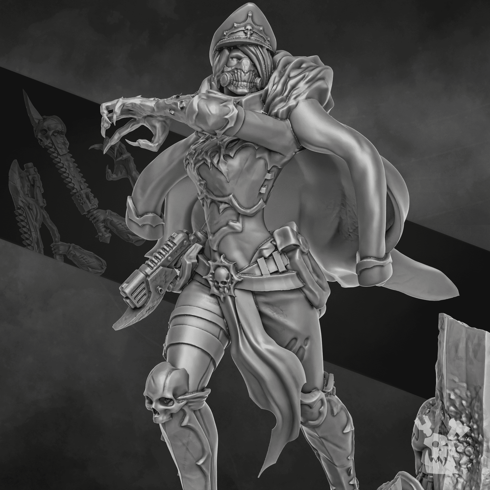 Imperial Army Blood Commissar, 28mm heroic scale unpainted resin, view 10