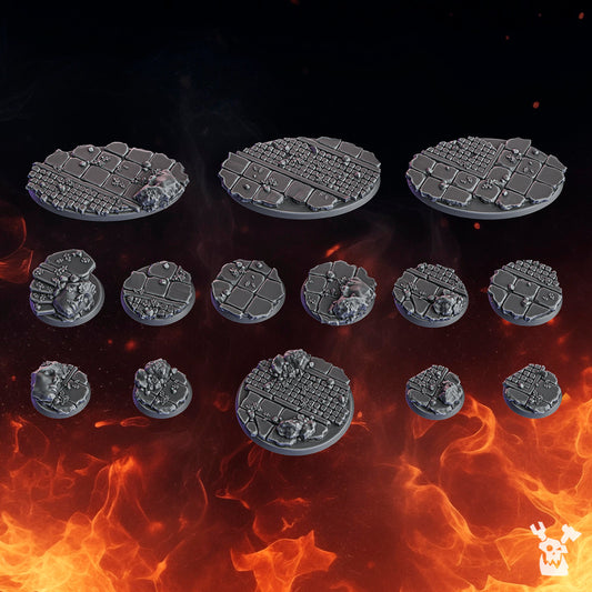Crusader Knights Toppers Set, resin miniature bases, bits, 28mm heroic scale unpainted resin, view 2
