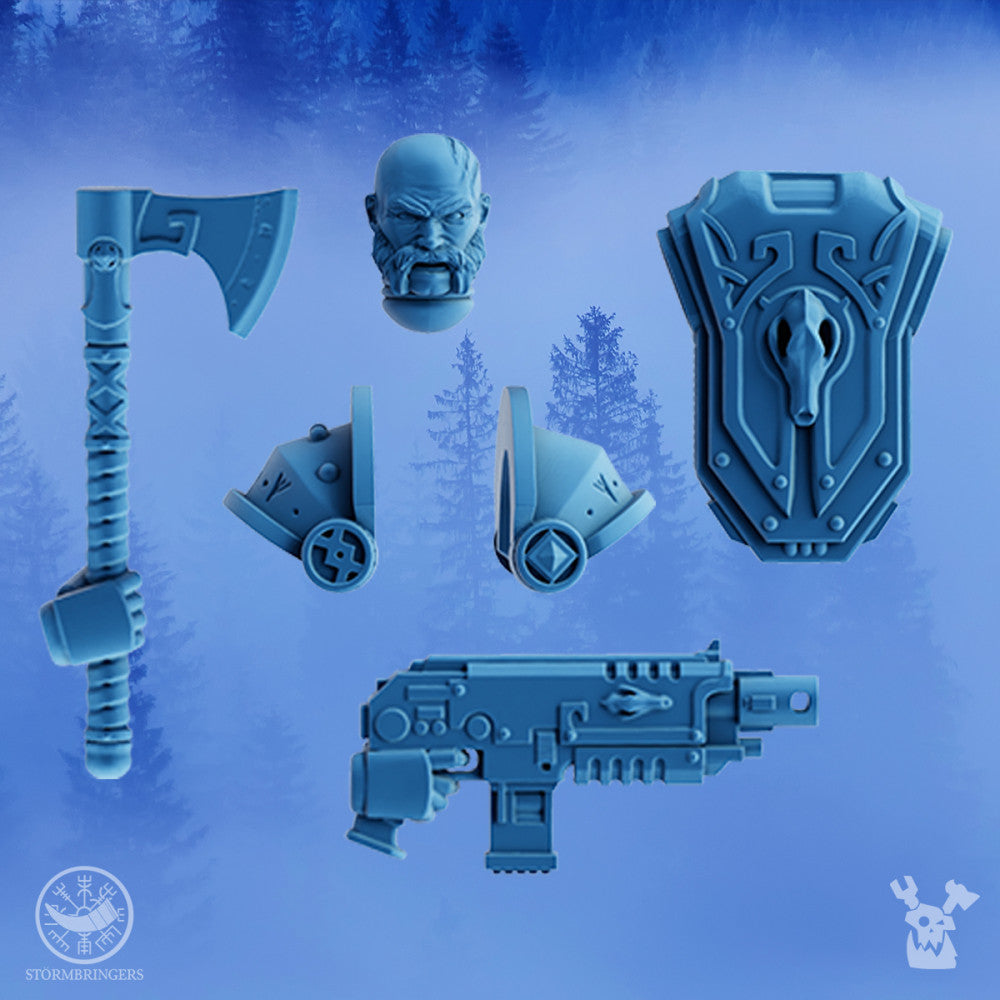 Wolf Knights Promo Bits Set, resin conversion bits, 28mm heroic scale unpainted resin
