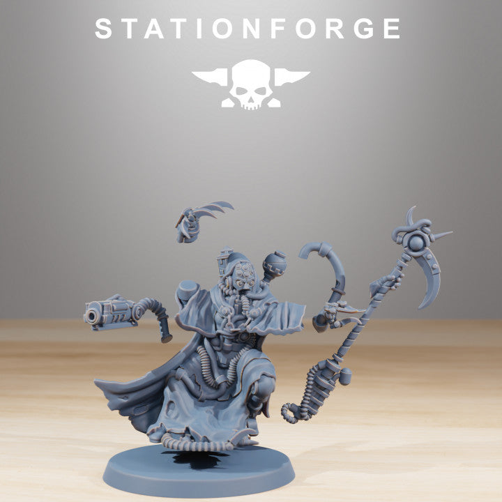 Scavenger The Seer, Tech Priests proxy miniature, character, 28mm heroic scale unpainted resin, view 5
