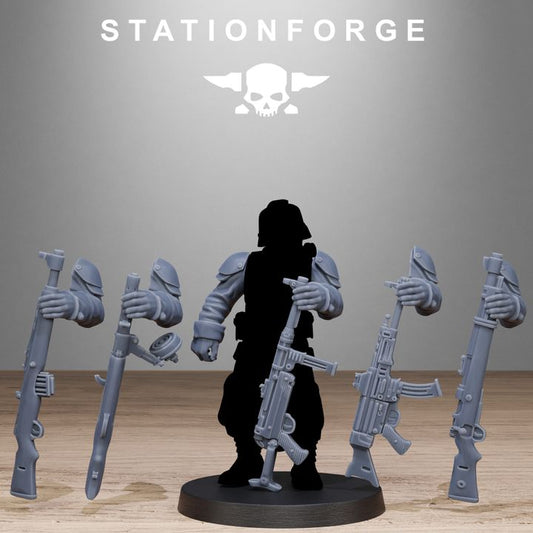 Grim Guard German Weapons Pack, Imperial Army resin conversion bits, squad, 28mm heroic scale unpainted resin, view 2