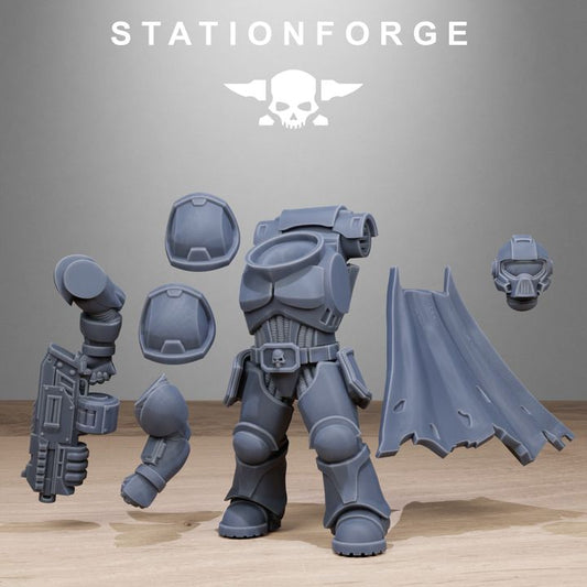 Space Knights Brutes, proxy miniature, 28mm heroic scale unpainted resin, view 2
