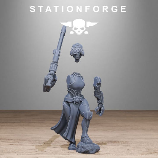 Scavenger Sisters Infantry, Battle Sisters proxy miniature, 28mm heroic scale unpainted resin, view 2