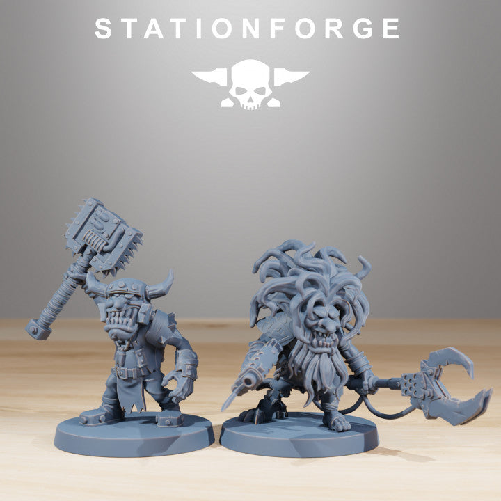 Orks Gobs Infantry, proxy miniature, 28mm heroic scale unpainted resin, view 5