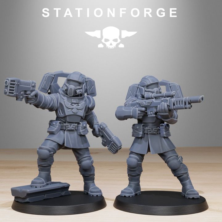 Imperial Army Vaskar Jump Squad (10 Units), 28mm heroic scale unpainted resin, view 7