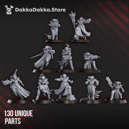 Battle Sisters Maidens Of Vengeance Build Kit, proxy miniature, 28mm heroic scale unpainted resin, view 2