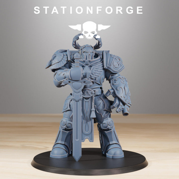 Space Knights Archon Sir Thalion V1, proxy miniature, character, 28mm heroic scale unpainted resin, view 5