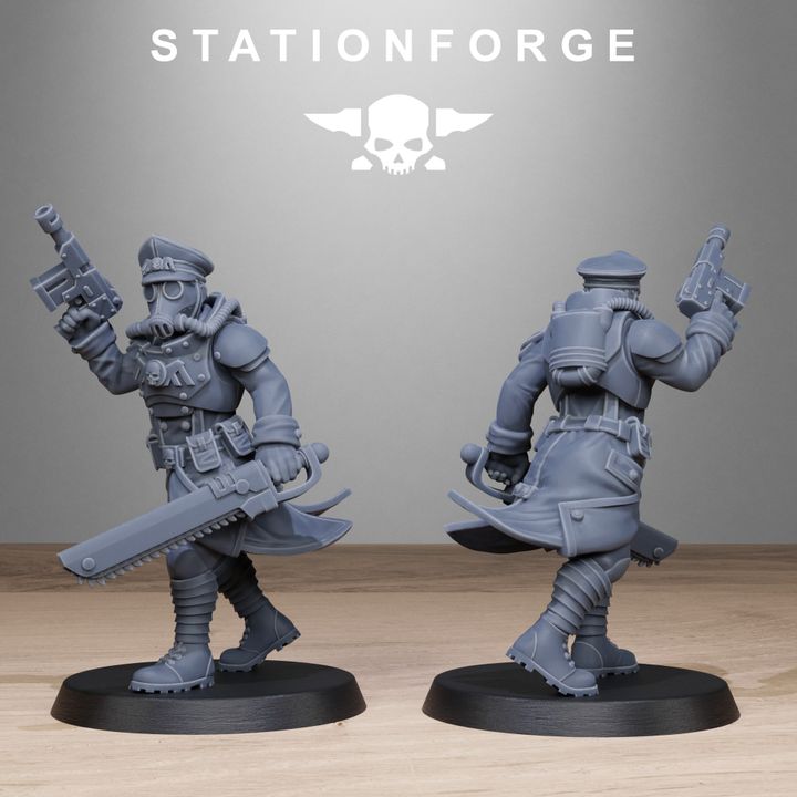 Grim Guard Sisters, Battle Sisters proxy miniature, infantry, 28mm heroic scale unpainted resin, view 10