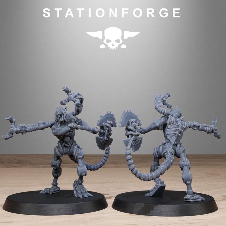 Raticus Technoclaw, Tech Priests proxy miniature, 28mm heroic scale unpainted resin, view 10