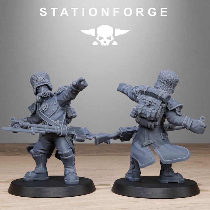 Grim Guard Royals, Imperial Army proxy miniature, infantry, 28mm heroic scale unpainted resin, view 10