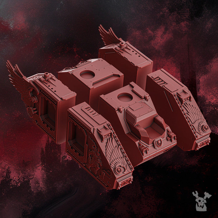 Crimson Knights Asv, proxy miniature, vehicle, 28mm heroic scale unpainted resin, view 5