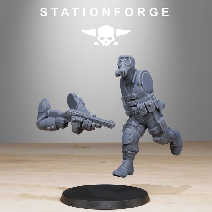 Imperial Army Grim Guard Counter Terrorists (10 Units), 28mm heroic scale unpainted resin, view 7