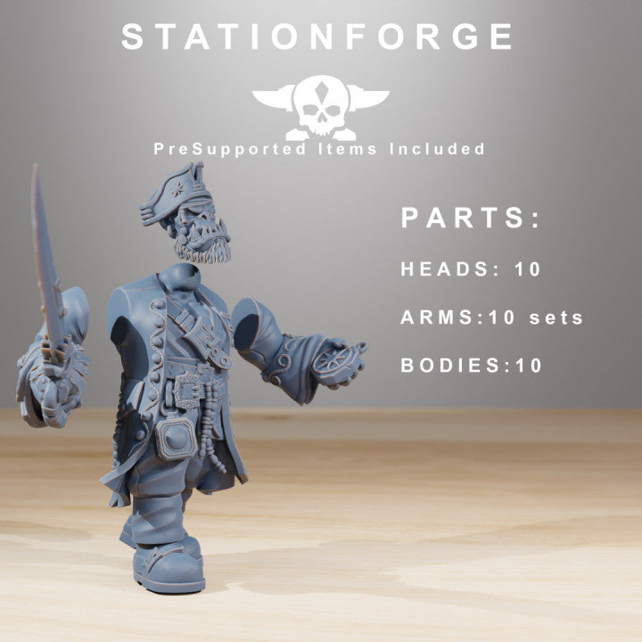 Orks Pirates, proxy miniature, 28mm heroic scale unpainted resin, view 7