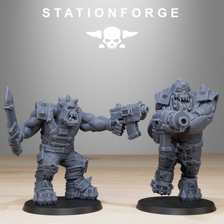 Orks Spec Team (10 Units), proxy miniature, squad, 28mm heroic scale unpainted resin, view 7