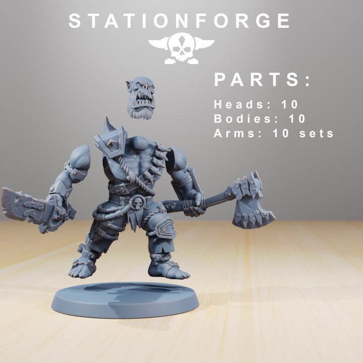 Orks Strappaz, proxy miniature, 28mm heroic scale unpainted resin, view 7