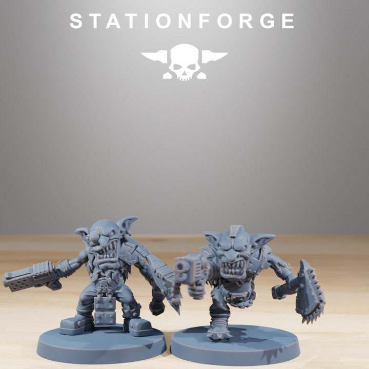 Orks Gobs Berserkers (11 Units), proxy miniature, squad, 28mm heroic scale unpainted resin, view 7