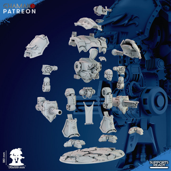 Imperial Byzantium Titan, Titans proxy miniature, walker, 28mm heroic scale unpainted resin, view 2