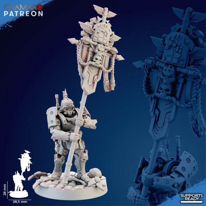 Imperial Army Iron Korps Panzergrenadier Command Squad (5 Units), 28mm heroic scale unpainted resin, view 6