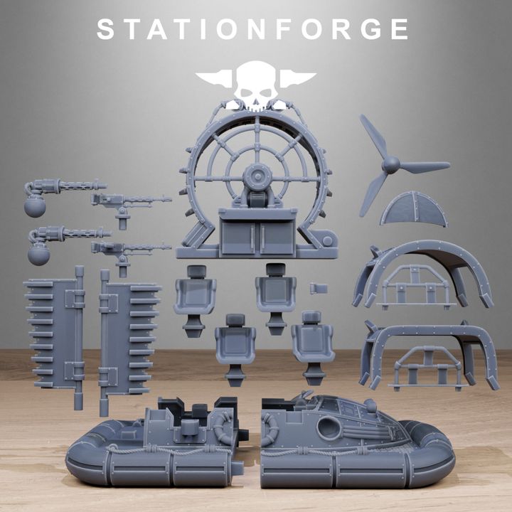 Free Guard Hovercraft, Imperial Army proxy miniature, infantry, 28mm heroic scale unpainted resin, view 7