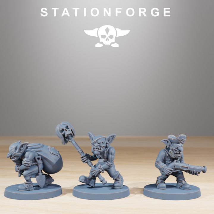 Orks Gobs Pirates, proxy miniature, 28mm heroic scale unpainted resin, view 8