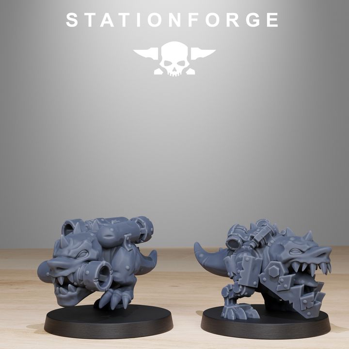 Orks Smashers (8 Units), proxy miniature, squad, 28mm heroic scale unpainted resin, view 9