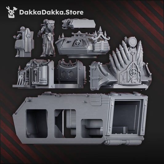 Battle Sisters Apc Upgrade, proxy miniature, transport, 28mm heroic scale unpainted resin, view 2