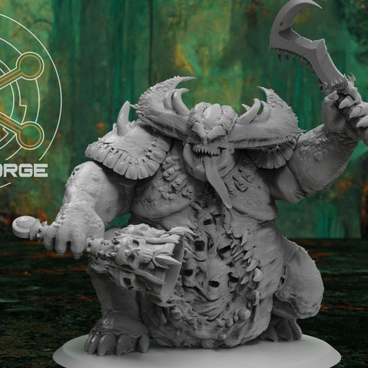 Plague Knights Archdemon Of Plague, proxy miniature, 28mm heroic scale unpainted resin, view 2