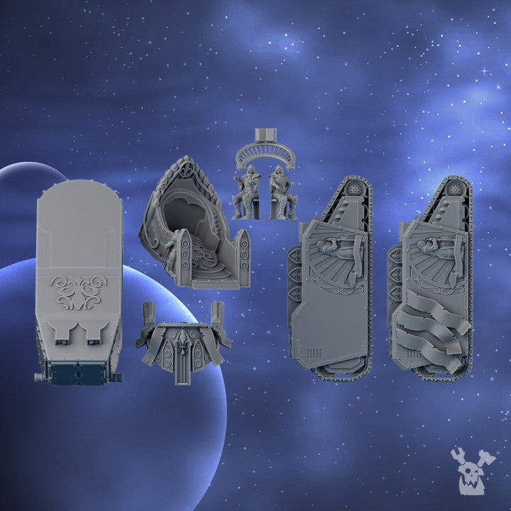 Battle Sisters Heavy Tank Preacher, proxy miniature, 28mm heroic scale unpainted resin, view 4