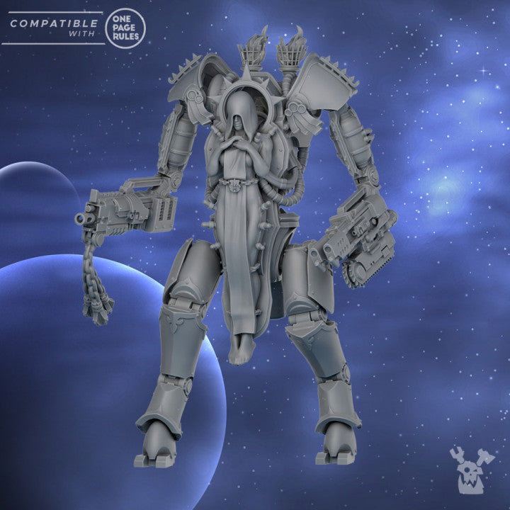 Battle Sisters Bonebreak Machine V2, proxy miniature, 28mm heroic scale unpainted resin, view 7