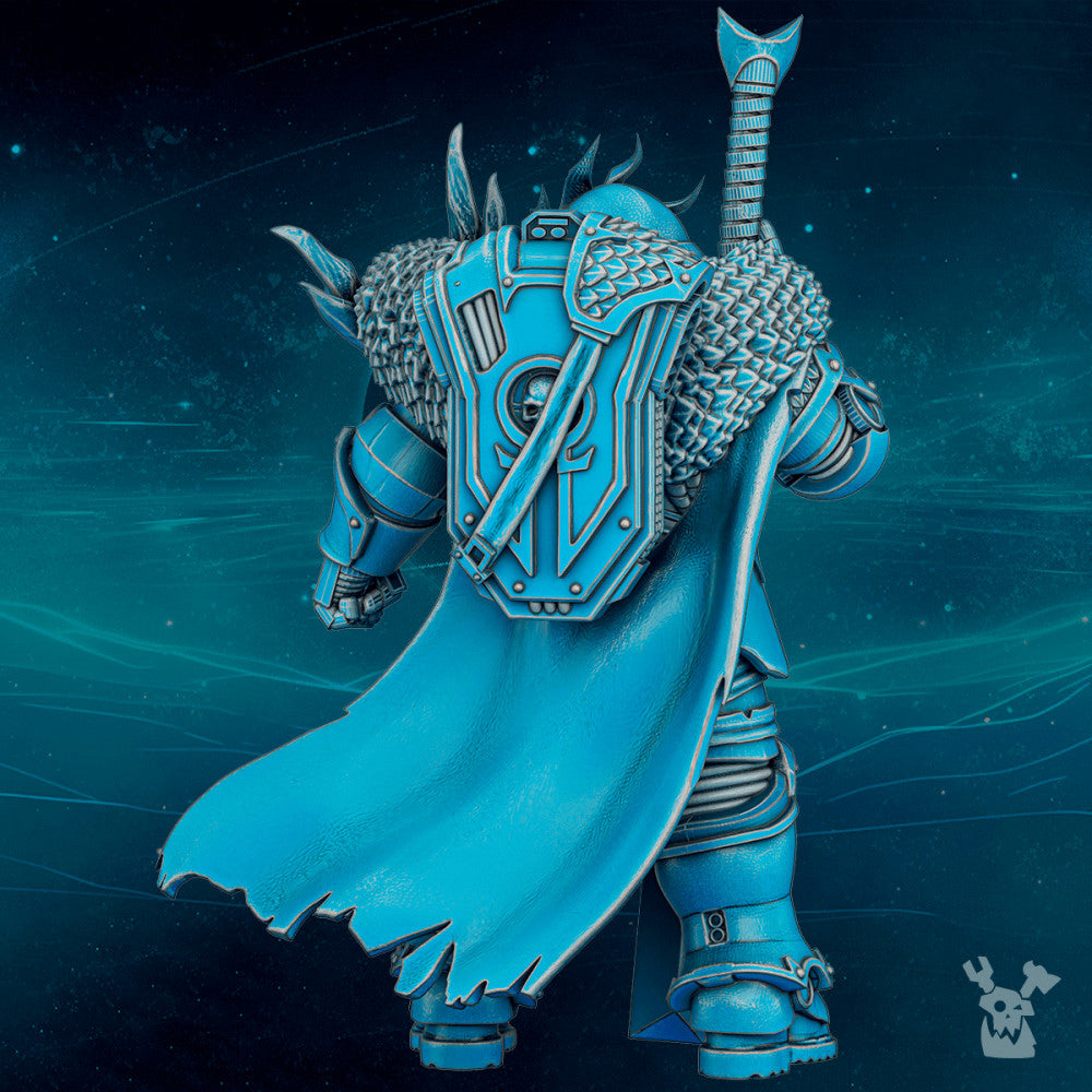 Dark Space Knights Scylla Pharacrit Dragonborn Lord, Dark Space Knights proxy miniature, 28mm heroic scale unpainted, view 2