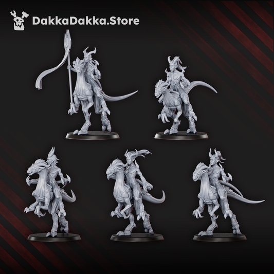 Hellspawn Daemons of Lust Dino Riders (11 Units), Hellspawn proxy miniature, 28mm heroic scale unpainted resin, view 4