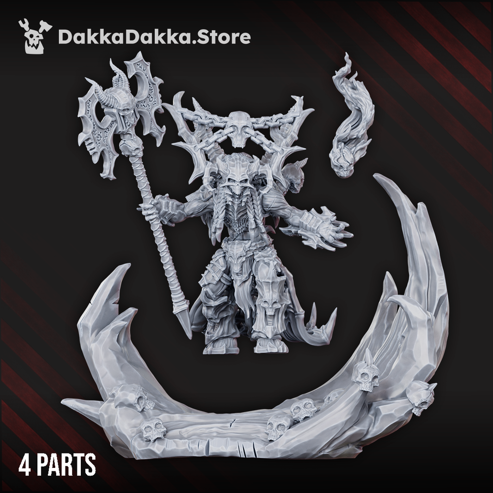 Hellspawn The Harbinger of the Crimson Lord, Hellspawn proxy miniature, 28mm heroic scale unpainted resin, view 2