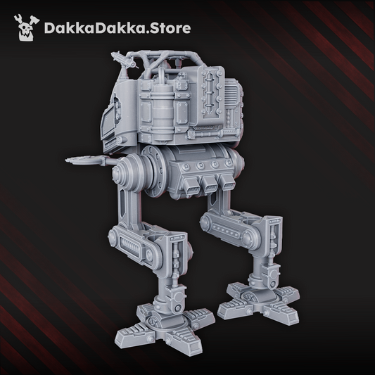 Imperial Army Scout Stompermech, Imperial Army proxy miniature, 28mm heroic scale unpainted resin, view 3