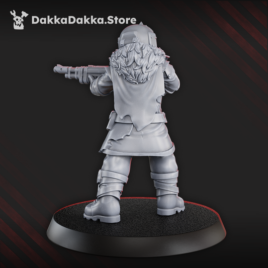 Imperial Army Vulture Warrior, Imperial Army proxy miniature, 28mm heroic scale unpainted resin, view 2