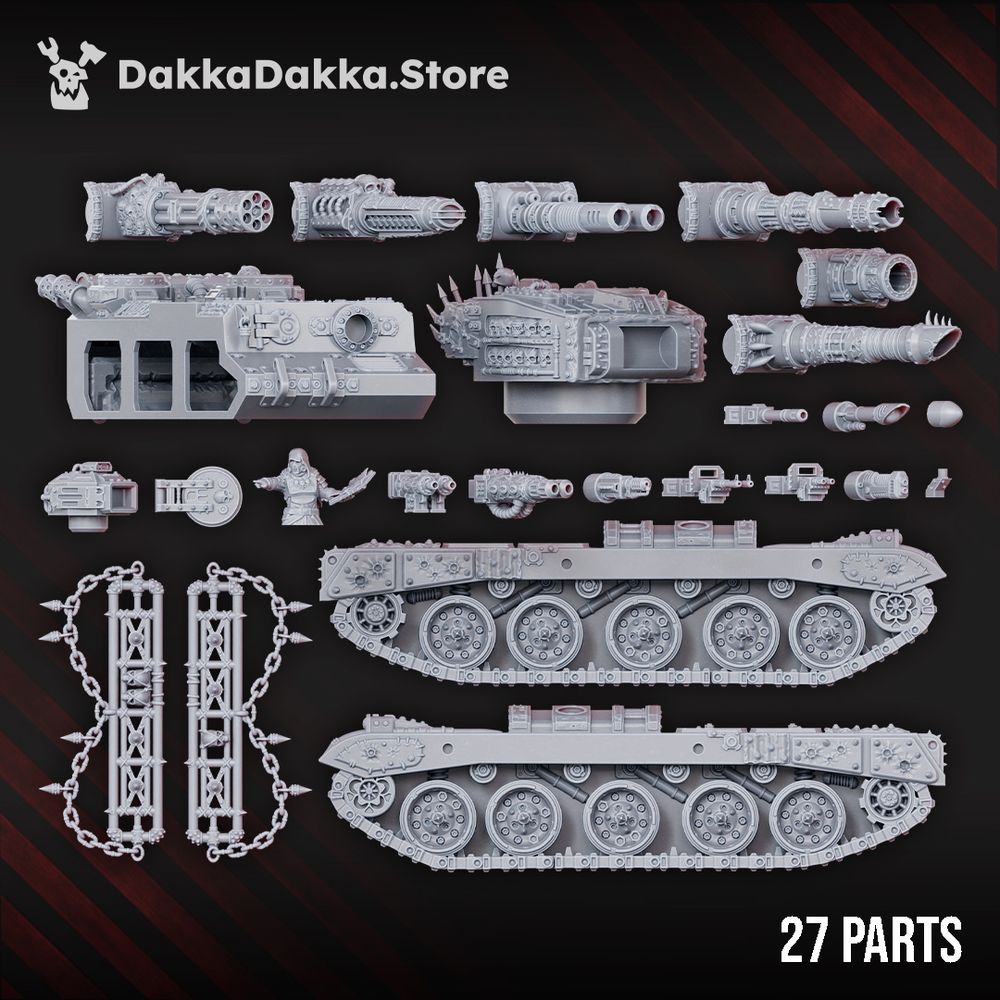 Hellspawn Vultures Main Battle Tank, Hellspawn proxy miniature, 28mm heroic scale unpainted resin, view 4