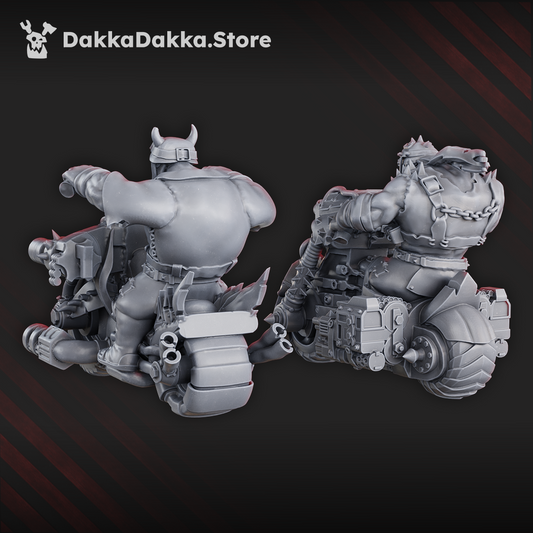 Orks Hot Wheelz Posse, Orks proxy miniature, 28mm heroic scale unpainted resin, view 4