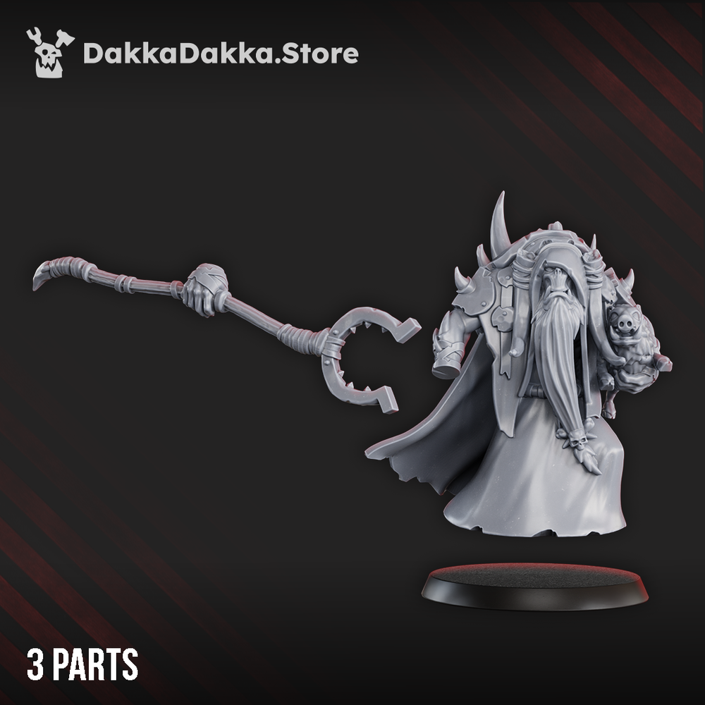 Orks Porkaz Masta Zorgmot and His Friend Pigluz (2 Units), Orks proxy miniature, 28mm heroic scale unpainted resin, view 2